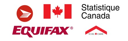 Logo poste canada, schl, Staistique Canada et Equifax